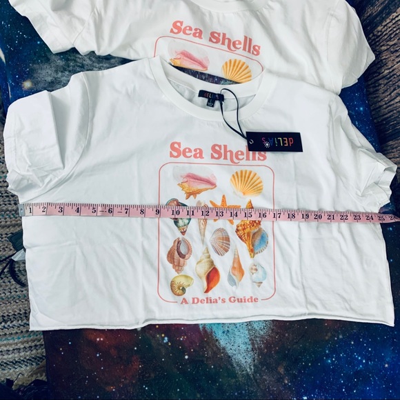 SeaShells across White Tee by Delias NWT - Picture 12 of 13